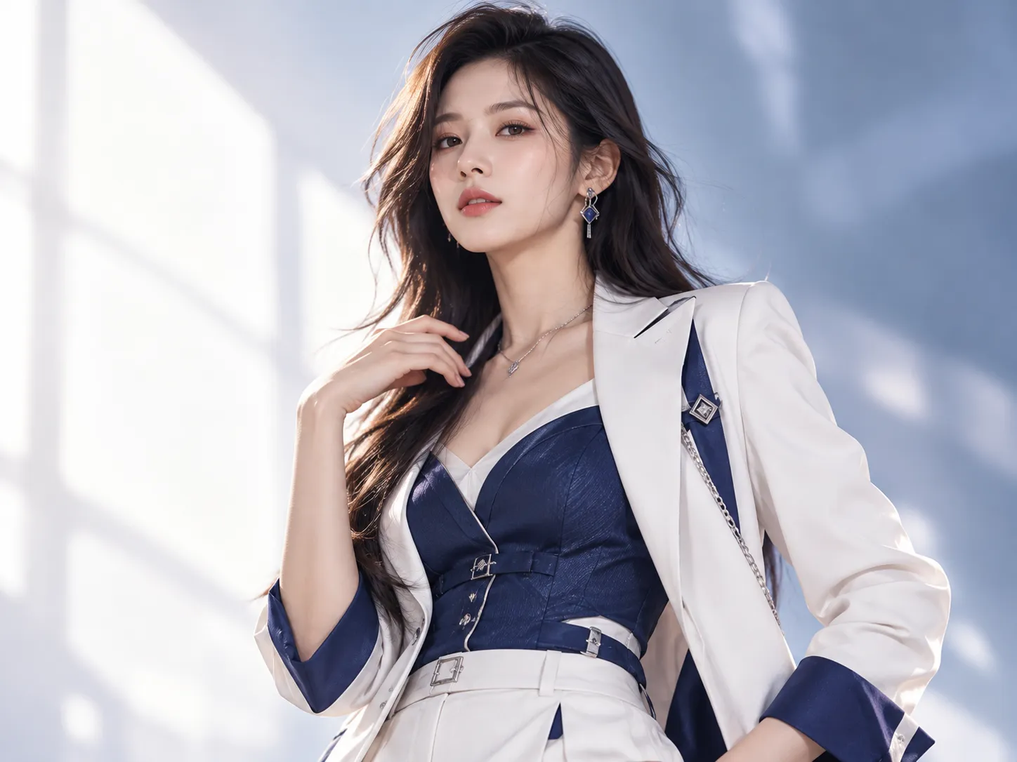 同色系服饰的不同面料纹理